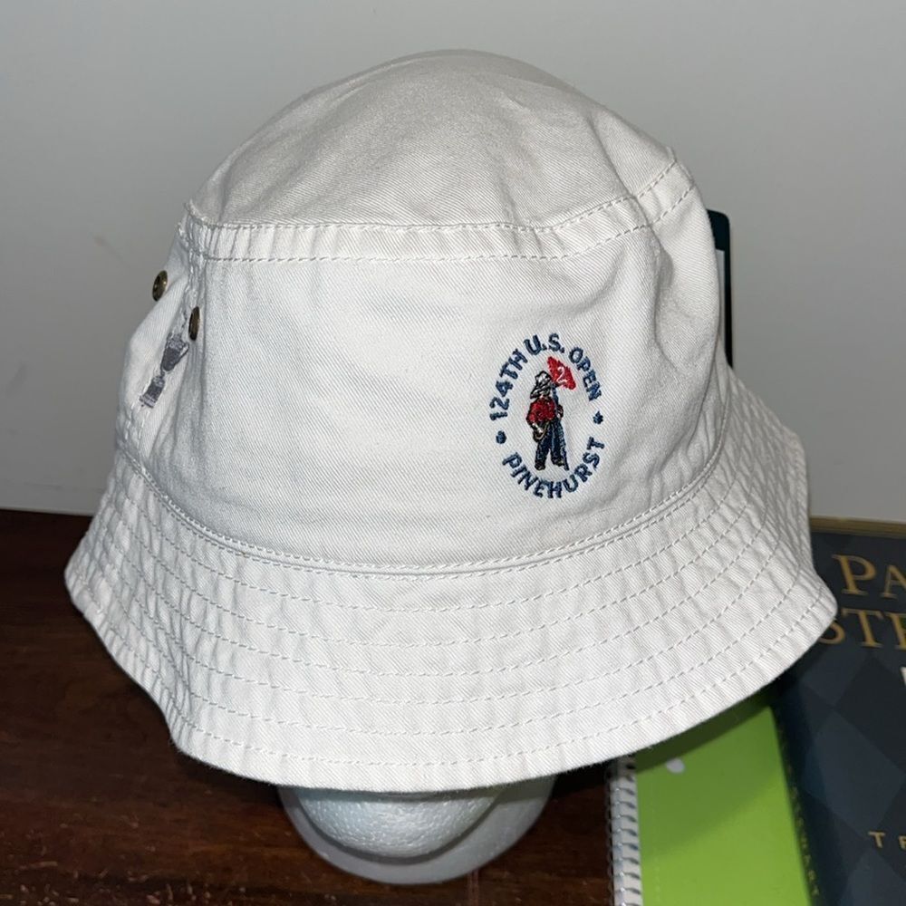 Pinehurst White Bucket Hat with 123rd U.S. Open Embroidery